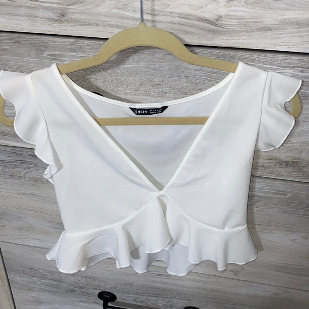 Shein Ruffely Crop Top